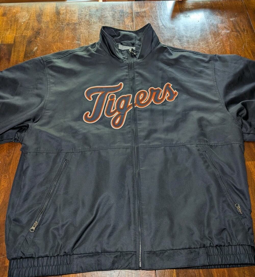 Detroit Tigers Cutter & Buck Jacket Mens XXL Navy Full Zip Windbreaker MLB